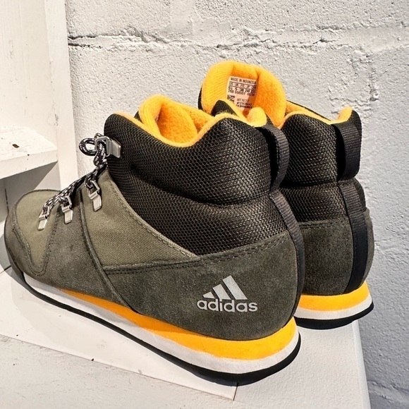 Adidas Snowpitch Green Gold  High Top Sneaker Hiker Grip Bottom Men’s 5.5 - Picture 4 of 13